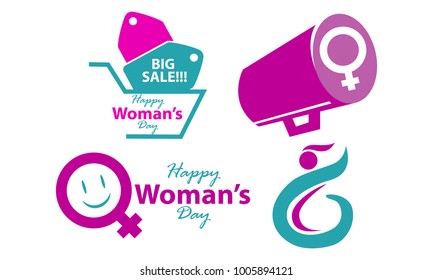 Happy Woman's Day Template Set