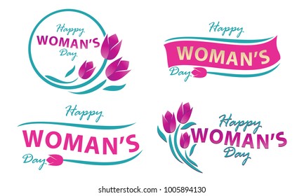 Happy Woman's Day Template Set