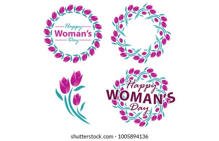 Happy Woman's Day Template Set