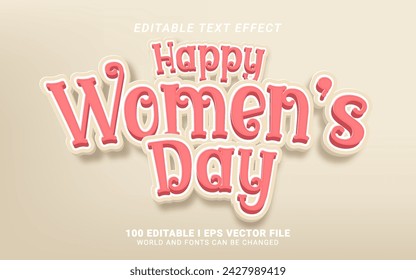 happy woman's day text effect