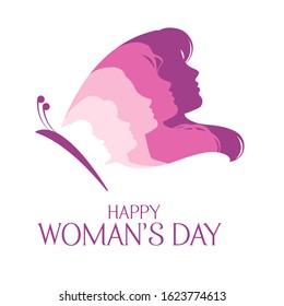 Happy Woman's Day vector logo