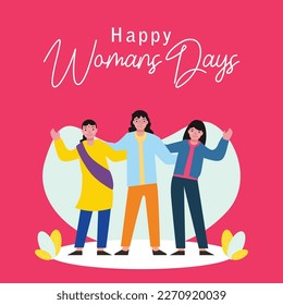 Happy womans Days pink background