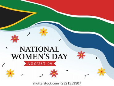 Happy Women Africa Day Celebration Vector Illustration with Ethnic Black Woman and African Flag in Flat Cartoon Hand Drawn Landing Page Templates