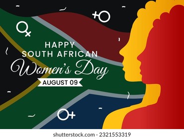 Happy Women Africa Day Celebration Vector Illustration with Ethnic Black Woman and African Flag in Flat Cartoon Hand Drawn Landing Page Templates