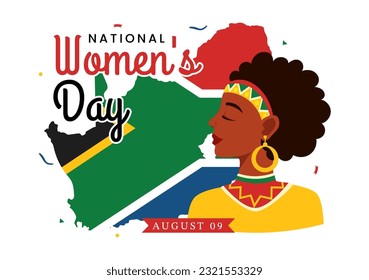 Happy Women Africa Day Celebration Vector Illustration with Ethnic Black Woman and African Flag in Flat Cartoon Hand Drawn Landing Page Templates