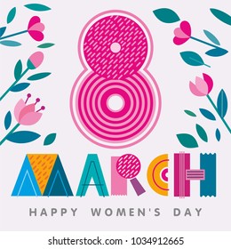 Happy Women Day 8 March Holiday Background Vector Illustration