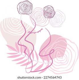 Happy women day card concept. Vector flat person modern illustration set. Group of various ethnic woman holding hands in row on world map background. Design for international holiday banner.