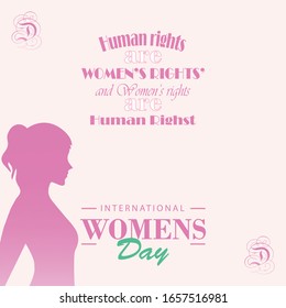 Happy Women Day holiday illustration.  Pink Color design ideal for web banner or greeting card. EPS10 vector.