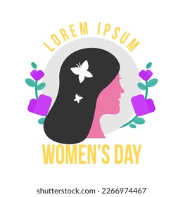 Happy women day in purple and pink colour