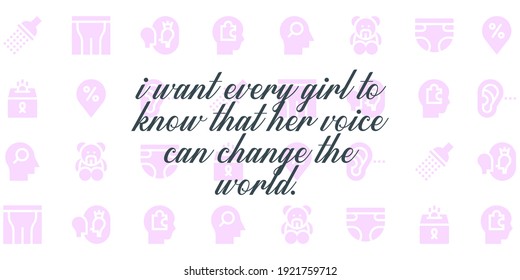 Happy women day quote. Editable vector illustration.