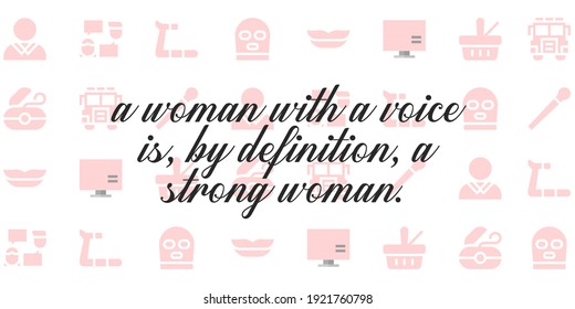 Happy women day quote. Editable vector illustration.