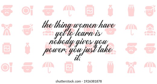 Happy women day quote. Editable vector illustration.