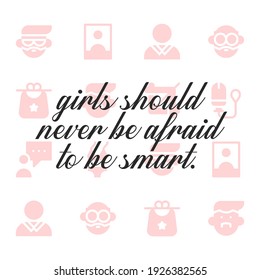 Happy women day quote. Editable vector illustration.
