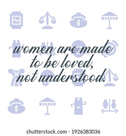 Happy women day quote. Editable vector illustration.