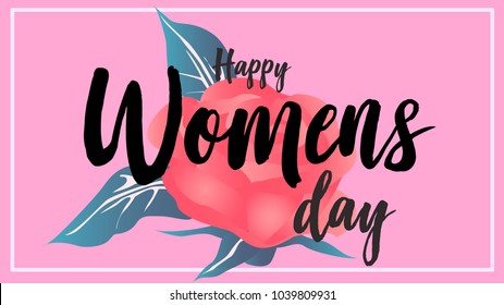 happy women day and rose background vector vintage