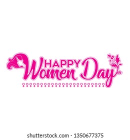 Happy women day wign with pink colour