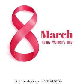 Happy women s day greeting card. Postcard on March 8. Text with flowers and butterflies