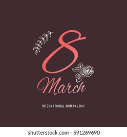 Happy women s day greeting card. Postcard on March 8 vector