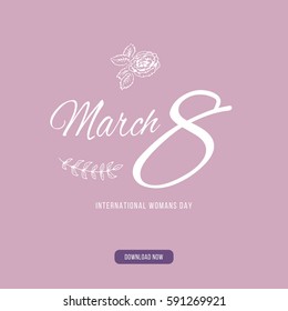 Happy women s day greeting card. Postcard on March 8 vector