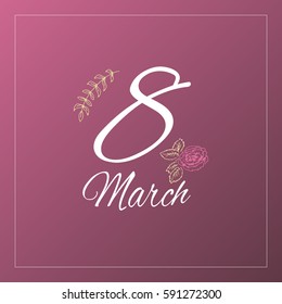 Happy women s day greeting card. Postcard on March 8