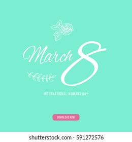 Happy women s day greeting card. Postcard on March 8