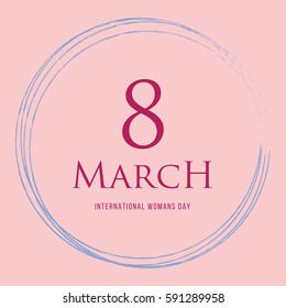 Happy women s day greeting card. Postcard on March 8