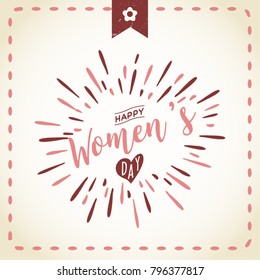 Happy Women s Day. Greeting card design. Eps 10