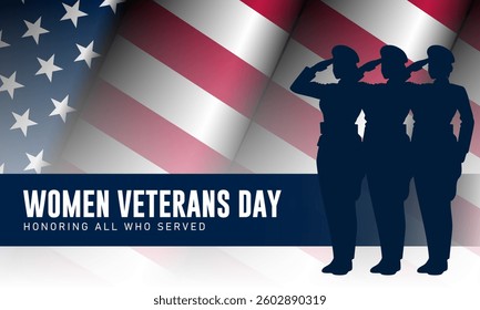 Happy Women Veterans Day United States of America background vector illustration