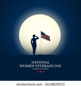 Happy Women Veterans Day United States of America background vector illustration