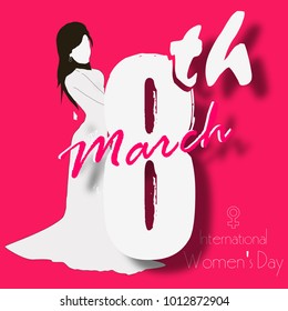 Happy Women's Day 8 march International women's day greeting and gift card background...