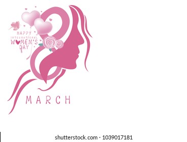 Happy women's day 8 march design on white background vector illustration