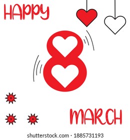 Happy Women's Day 8 March vector on background