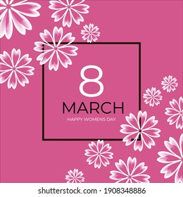 Happy Womens Day. 8 March. Spring Flower. Frame space for text.