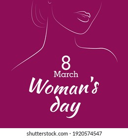 Happy women's day 8 march minimalist poster design template print ready cmyk - vector