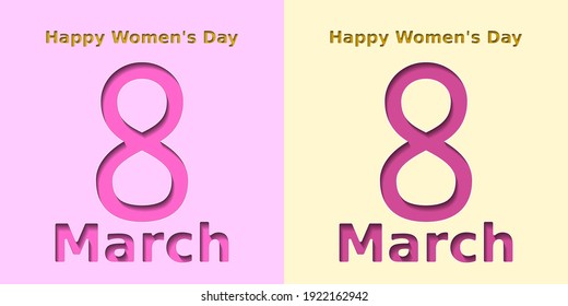 Happy Women's Day. 8 March holiday greeting card. Vector illustration.
