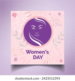 Happy Women's Day 8 March. Women's Day Social Media square post Day Instagram Post Template