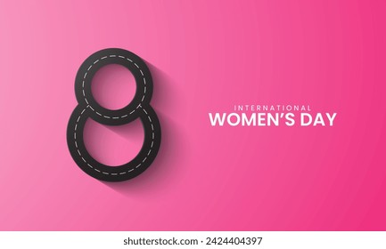 Happy women's Day. 8 march women's day creative design for social media post.