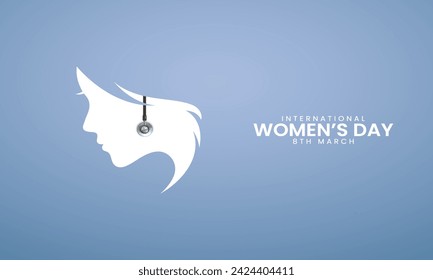 Happy women's Day. 8 march women's day creative design for social media post.