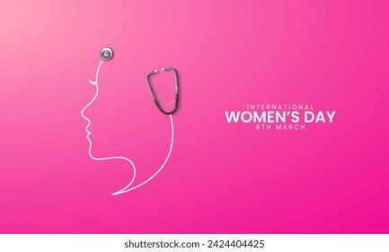 Happy women's Day. 8 march women's day creative design for social media post.