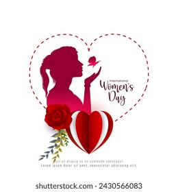Happy Women's day 8 march celebration stylish decorative background vector