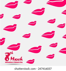 Happy Women's Day 8 march International women's day greeting and  gift card background...