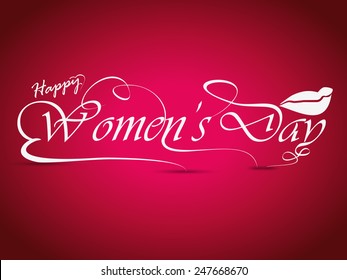 Happy Women's Day 8 march International women's day with Calligraphic Lettering... greeting and  gift card background...