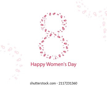 Happy Women's Day 8. Buchstabe Symbol Pettern