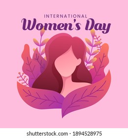 happy womens day 8th march with floral ornament illustration