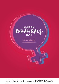 Happy Women's Day 8th of March Vector Background. International women's Day. for banner, Flyer, social media, print, poster, web.