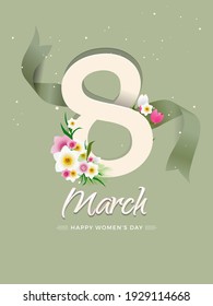 Happy Women's Day 8th of March Vector Background. International women's Day. for banner, Flyer, social media, print, poster, web.