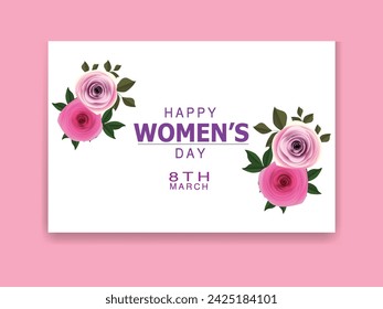Happy women's day 8th march greeting card template design