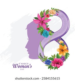 Happy womens day 8th march greeting card background