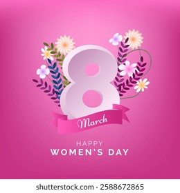 Happy womens day 8th march greeting card