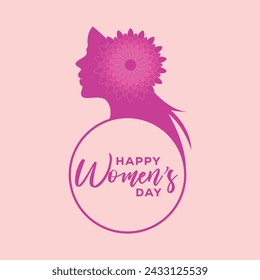 happy women's day, Abstract happy women's day logo, flower, love vector logo design, art